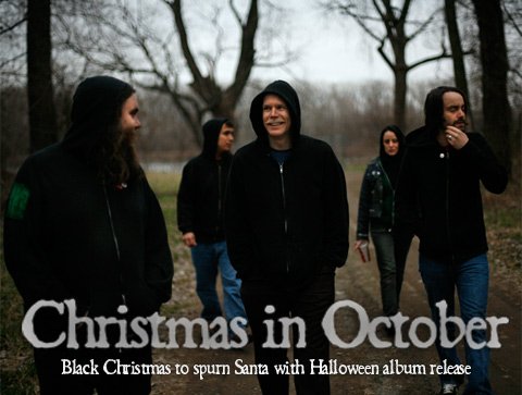 Black Christmas (l to r) is Mark Sanders,  Tony Sitting Up, Dalin Horner, Renata Castagna, and Nathan Whitman.