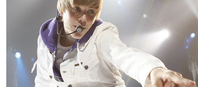 Justin Bieber performs in Trenton, N.J. in June, 2010.