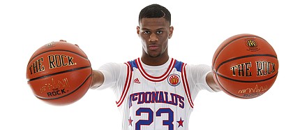 Kansas commitment Billy Preston, the No. 8 player in the Class of 2017 according to Rivals.com, at this year's McDonald's All-American Game in Chicago.