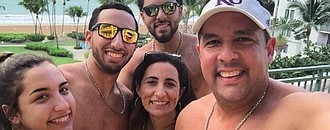 The Montero family, from left to right, Patricia, Jaime, Vanessa, Efrain Jr., and Efrain Sr., snapped this scenic family photo during a recent vacation. With all four of her family members waiting out the recent hurricanes in Puerto Rico, Kansas volleyball sophomore, Patricia, waited for news from home while maintaining her regular routine with the 12th-ranked KU volleyball team.