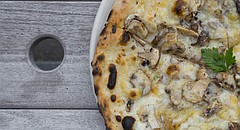 The mushroom pizza at Limestone.