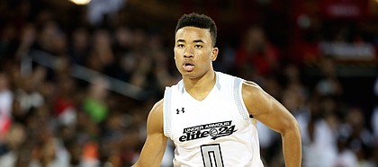 Team Clutch's Devon Dotson #0 in action against Team Drive in the Under Armour Elite 24 game on Saturday, August 20, 2016 in Brooklyn, NY.