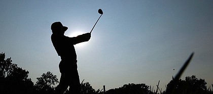 Gary Woodland tees off on the 18th hole during the third round of the PGA Championship golf tournament at Bellerive Country Club, Saturday, Aug. 11, 2018, in St. Louis. (AP Photo/Charlie Riedel)