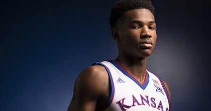Kansas guard Ochai Agbaji is pictured on Media Day, Wednesday, Oct. 10, 2018 at Allen Fieldhouse.