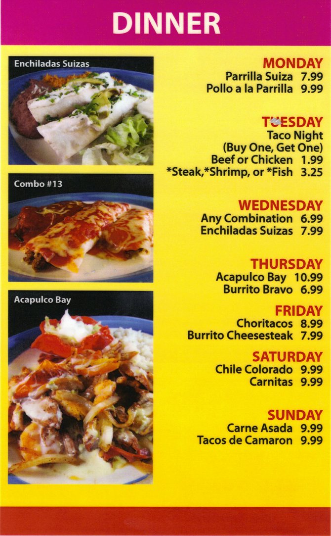 daily restaurant specials