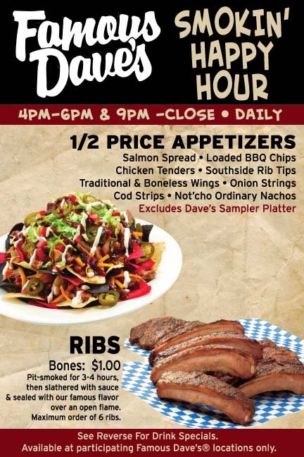 Famous dave's coupon code