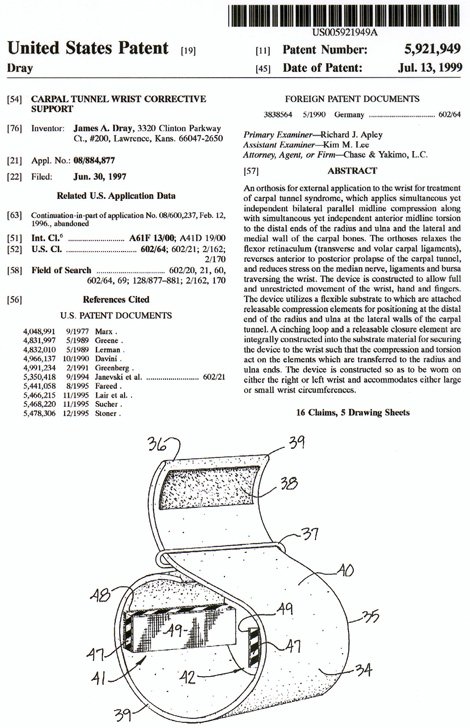 Dr. James A. Dray's Patent