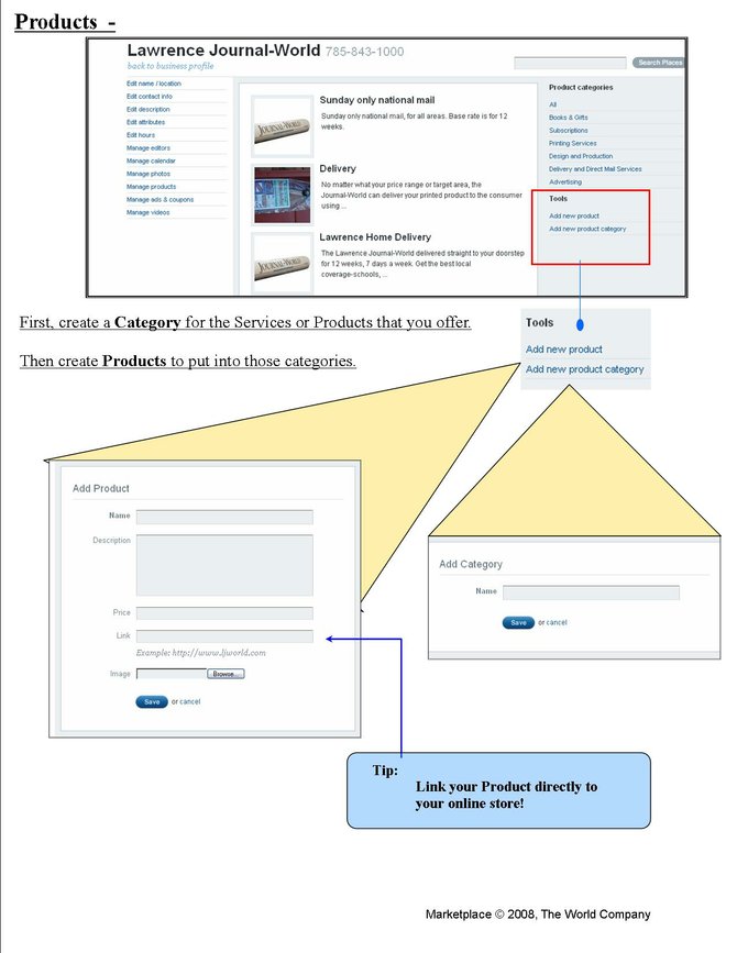 6. Edit Products and Services