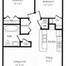 2 Bedroom, 1 Bath Apartment