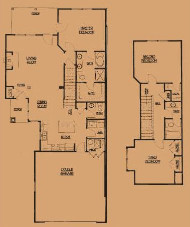 1 1/2 Story 3 Bedroom Townhome