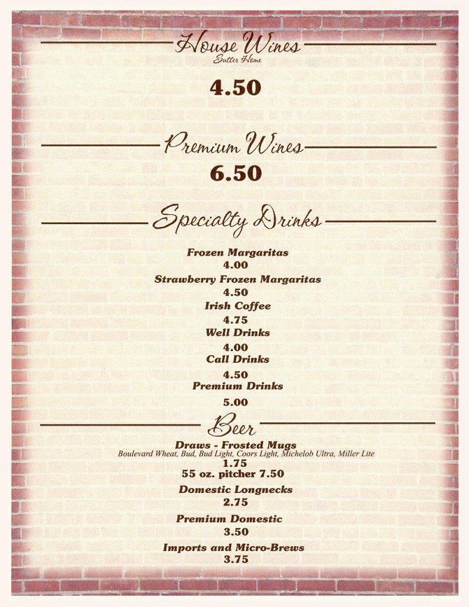 Wine & Drink Menu
