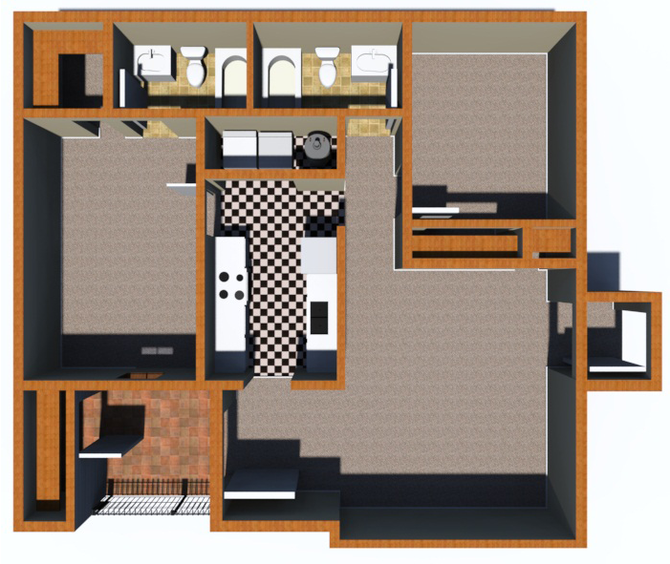 Two Bedroom, Two Bath - Aberdeen