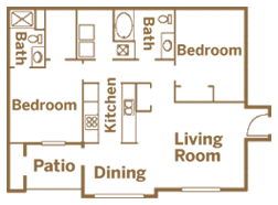 Two Bedroom, Two Bath