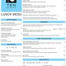 TEN lunch menu (front)
