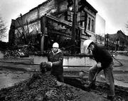 A 1977 gas explosion and fire destroyed the stairway that led to
Leroy Harris' second-floor office, which already had been concealed
by metal siding.