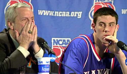 2001 collison nick march roy disappointed kansas seed coach loss basketball williams university left were