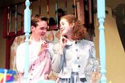 The Summer Youth Theatre at the Lawrence Arts Center offers
students who will be in kindergarten through 12th grade a chance to
be a star. Here, Gabe Murphy and Kate Naramore practice for
tonight&squot;s debut of "Carnival," which will also be presented Friday,
Saturday and Sunday.