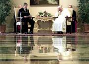 President Bush will weigh Pope John Paul II's views about embryonic
stem cell research when Bush decides whether to allow federal
funding for the controversial research. Bush and the pope met
Monday at the papal summer residence Castel Gandolfo in the
foothills south of Rome.