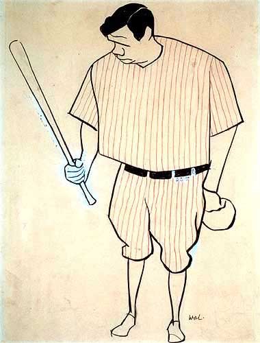 babe ruth caricature