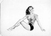 This airbrush watercolor painting by Alberto Vargas appeared in a
May 1947 Esquire magazine. "Alberto Vargas: The Esquire Pinups," an
exhibit of 75 original watercolor and airbrush paintings by Vargas,
will be displayed Sept. 29 through Dec. 30 at the Helen Foresman
Spencer Museum of Art at Kansas University.