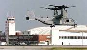 An MV-22 Osprey tilt-rotor aircraft lands at the Marine Corps New
River Air Station near Jacksonville, N.C., in this file photo.
Eight Marine officers implicated in the alleged falsification of
maintenance records on the troubled Osprey tilt-rotor aircraft have
been charged with violating the Uniform Code of Military Justice,
officials said Friday.