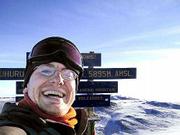 Bryan Haack celebrates reaching Uhuru Point, the summit of Mount
Kilimanjaro at 19,340 feet above sea level. Kilimanjaro is the
highest mountain in Africa and the tallest free-standing mountain
in the world.
