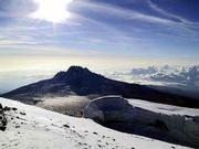 Even though Mount Kilimanjaro is near the equator, winds at the
summit prevent climbers from enjoying the view for too long. Bryan
Haack spent 10 minutes at the top, but managed to snap 30 pictures
before his camera froze.