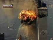 Smoke and fire surround the upper floors of the World Trade Center
in New York City, Tuesday, Sept. 11, 2001, in this image from
television, after a second plane crashed into the building. Planes
crashed into the upper floors of both World Trade Center towers
minutes apart Tuesday in a horrific scene of explosions and fires
that left gaping holes in the 110-story buildings.