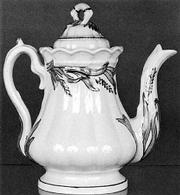This Green Wheat pattern ironstone coffeepot marked "Elsmore &
Forster" sold for $578 at a Conestoga Auction Co. sale in
Pennsylvania.