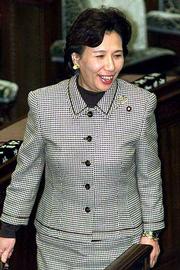 Ousted Foreign Minister Makiko Tanaka arrives at Parliament in
Tokyo to listen to Japanese Prime Minister Junichiro Koizumi's
first major policy speech of the year. Japan's opposition parties
submitted a no-confidence motion in Parliament Monday targeting
Koizumi's Cabinet, amid a collapse in the leader's once lofty
approval ratings over the dismissal of his charismatic foreign
minister.