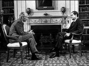 ABC commentator Howard K. Smith, left, and President Richard Nixon
are shown in the White House Library in this March 22, 1971, file
photo. In 1969, Smith conducted the first television interview of a
sitting president Nixon.