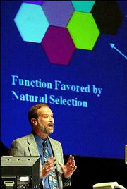 Biologist Kenneth Miller of Brown University spoke about the
intelligent design theory during Monday's meeting of the Ohio State
Board of Education Standards Committee.