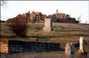 The old church at the cemetery near Stull finally met its demise.
Landowners aren&squot;t yet sure who on Friday demolished the limestone
structure, which local legend had purported to be a "gateway to
hell."