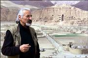 Afghan sculptor Amanulah Haiderzad hopes to rebuild the Buddha
statues at Bamiyan, central Afghanistan, which were blasted by the
Taliban from the cliff behind him.