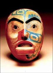 This mask is part of 100 works from the indigenous people of North
and South America that will be on display through Aug. 11 at
Stanford University in California. The four-city tour of "Uncommon
Legacies: Native American Art from the Peabody Essex Museum" is a
representation of the oldest ongoing collection of art from the
native people of the Americas.