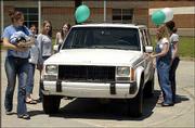 This 1989 Jeep Cherokee will be given away as the grand prize at
the Project Graduation 2002 celebration, which is 11 p.m. May 26 to
4 a.m. May 27 at The Granada. The vehicle was displayed Tuesday at
Free State High School, and it also will be displayed for seniors
at Lawrence High School and Lawrence Alternative High School.