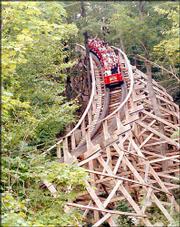 The Boulder Dash roller coaster along the side of Compounce
Mountain is rated the No. 1 wooden roller coaster in the world by
the National Amusement Park Historical Assn. Boulder Dash was the
single largest investment in the rebirth of the Lake Compounce
amusement park.