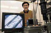 Kansas university professor and researcher Ron Hui has received a
patent for newly developed microscopic optical wireless technology.
It can be used to generate higher-frequency radio signals that can
speed up Internet access.