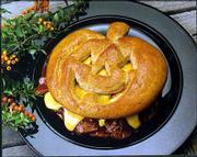 A Smilin' Jack Sandwitch is easily made with frozen bread dough
rolls, cut into a pumpkin face that you can use to top your
favorite sandwich fillings perhaps beef and cheese.