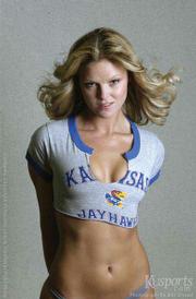 Tonganoxie native and Kansas University senior Carey Oroke is one
of the student models in the 2003 Jayhawk Bookstore Women of KU
calendar.
<table style=
"border: 1px solid #cccccc; padding: 1px; background-color: #eeeeee;"
cellpadding="0" cellspacing="0" border="0">
<tr>
<td>
<center><img src=
"http://www.ljworld.com/art/bar_enhanced.gif"></center>
<br>
<span class="navdots">¢</span> <a href=
"http://www.kusports.com/womenofku/galleries/carey.html"><b>More on
Oroke</b></a><br>
See expanded photo galleries of Carey Oroke, listen to a recent
interview with her, or see a behind-the-scenes video of her
calendar photo shoot.</td>
</tr>
</table>