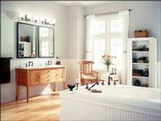 New paint, light fixtures and other accessories add style and
brighten a bathroom. A new bathtub also will improve the appearance
of bathrooms.