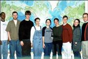 Kansas University students traveling with Ecumenical Christian
Ministries and United Methodist Campus Ministry pose at a Bread for
the World Campus Gathering. Bread for the World is a nationwide
Christian citizens movement, which lobbies and collects money for
hungry people around the world. The gathering was March 1 in
Lindsborg. From left are, Troy Frank, Lawrence; John Houghton,
Olathe; Nathan Strickland, Weston, Mo.; Maureen Morton, Colorado,
Iowa; Anna J. Michener, Lawrence; Emily Hall, Lawrence; Eric
Duncan, Washington Crossing, Pa., Abby Kotch, Wichita; and Phil
Shall, United Methodist campus minister, Lawrence. Thad Holcombe,
Lawrence, submitted the photo. Got a shot for Friends &
Neighbors? Send it, along with your name, phone number and caption
information, to Friends & Neighbors, P.O. Box 888, Lawrence
66044.