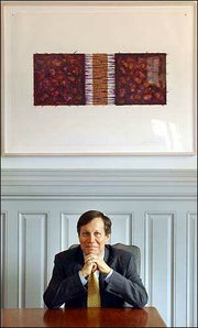 Dana Gioia, new chairman of the National Endowment for the Arts,
believes new projects are a good way to overcome the agency's past
troubles. He believes poetry should be read out loud and wants to
sponsor a national poetry recitation contest, with winners
receiving college scholarships. He's pictured at his Washington,
D.C., office.