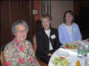 From left, Alita Cooper, Lynn Mraotz and Terri Varuska attend the
Douglas County Child Development Assn.&squot;s "Early Educator
Recognition Event" at the Hereford House, 4931 W. Sixth St. Cooper
was honored for 49 years in the field of early childhood education.
Marotz and Varuska, of Edna Hill Child Development Center, also
were honored.