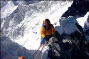 Former New Mexico Gov. Gary Johnson negotiates the Hillary Step on
his way to the summit of 29,035-foot Mount Everest.