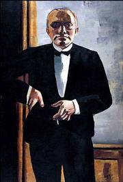 "Self-portrait in Tuxedo" (1927) by Max Beckmann is among the
paintings in a retrospective exhibit of 133 works by the German
artist at the Museum of Modern Art&squot;s temporary gallery in New
York&squot;s Queens borough. The exhibit runs through Sept. 29.Photo