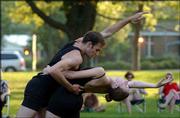 Lawrence's Bowery Dancers end their inaugural summer season of free
outdoor concerts at 4:30 p.m. and 7:30 p.m. today in South Park.