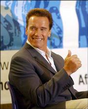 Some computer experts are worried that shoddy software could affect
results of the Oct. 7 recall election in California. Arnold
Schwarzenegger, above, is one of 135 candidates bidding to replace
Gov. Gray Davis.