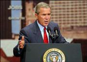 Bush delivered a speech about the economy Thursday to the Kansas
City Chamber of Commerce at the Kansas City Municipal Auditorium.