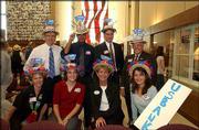 U.S. Bank employees attend the kickoff celebration of the United
Way of Douglas County 2003-2004 campaign at the Dole Institute of
Politics on Kansas University's west campus. Back row, from left,
are Ferren Taylor, Tony Thornton, Doug Dawson and Chuck Warner;
front row, from left, are Joan Golden, Lindsay Morrissey, Debbie
Heinrich and Lisa Harris. The event was Sept. 17.